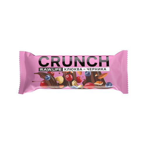 картинка Ореховый батончик "CRUNCH Choco. Клюква-Черника". R.A.W. LIFE 40г – Prostor.ae