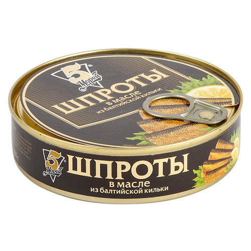 картинка Шпроты в масле "5 морей" 160г – Prostor.ae