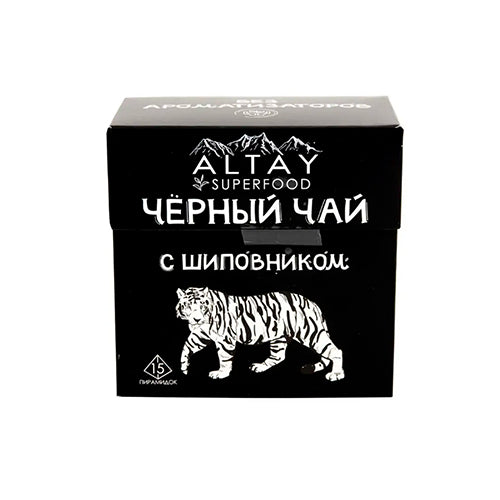 картинка Чай черный в пирамидках со вкусом шиповника. Алтай суперфуд 30г – Prostor.ae