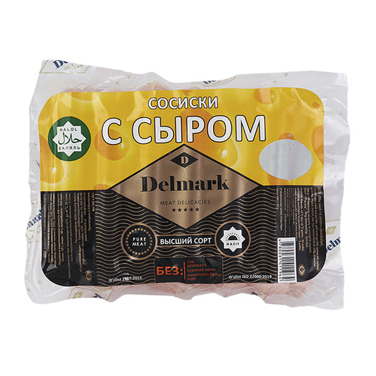 картинка Сосиски "С сыром" Delmark (Узбекистан) 500г – Prostor.ae