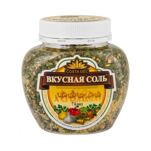 картинка Соль с пряностями и овощами "7 блюд" "Вкусная соль" 400г – Prostor.ae