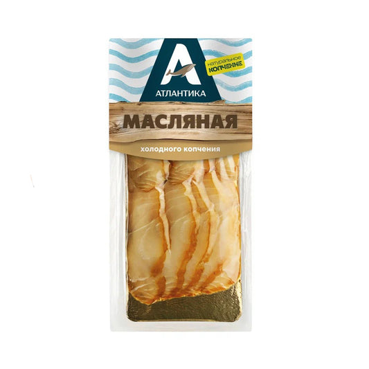 Масляная рыба филе-ломтики холодного копчения Атлантика 90г.
