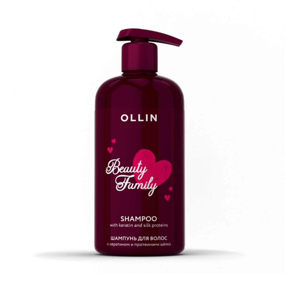 Ollin Professional "Beauty Family" Keratin Shampoo with Silk Proteins, 500 ml