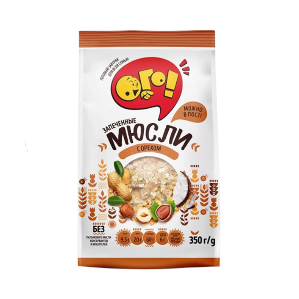 Мюсли запеченные с орехом Ого! 350г.