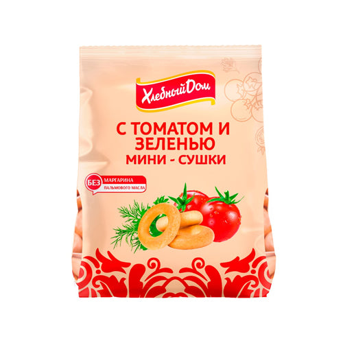 картинка Сушки Мини с томатом и зеленью. Хлебный дом 180г – Prostor.ae