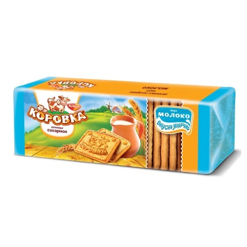 картинка Печенье сахарное "Коровка" с молоком. РотФронт 375г. – Prostor.ae