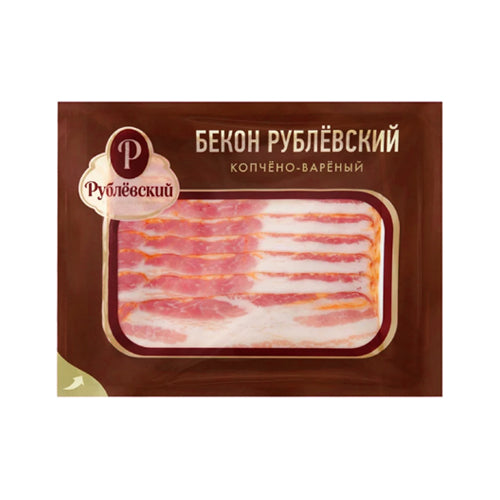картинка Бекон копчено-вареный нарезка. "Рублёвский" 150г – Prostor.ae
