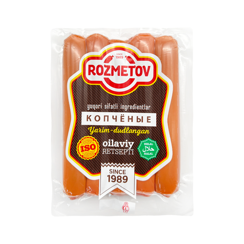 картинка Сосиски копченые Халяль "Rozmetov" (Узбекистан) 400г – Prostor.ae