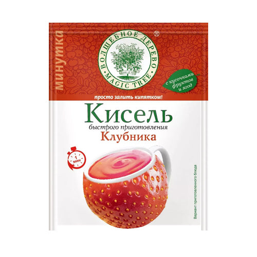 картинка Кисель быстрого приготовления "Клубника". Волшебное дерево 30г – Prostor.ae