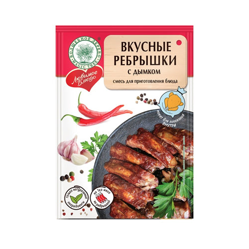 картинка Смесь для приготовления блюда "Вкусные ребрышки с дымком". Волшебное дерево 30г – Prostor.ae