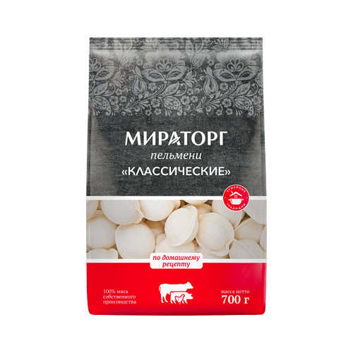 картинка Пельмени "Классические" из мяса свинины, курицы и говядины "Мираторг" 700г – Prostor.ae