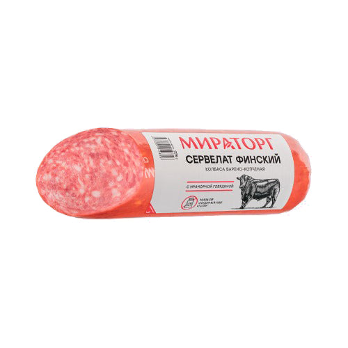 картинка Колбаса варено-копченая Сервелат Финский &quot;Мираторг&quot; 375г – Prostor.ae