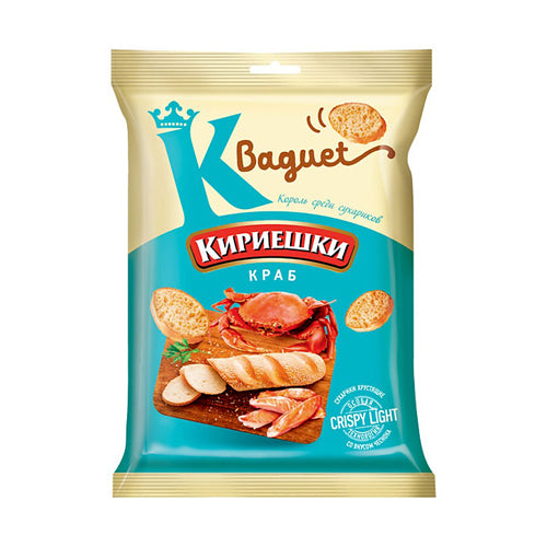 картинка Сухарики пшеничные «Кириешки» Багет со вкусом краба 50гр. – Prostor.ae