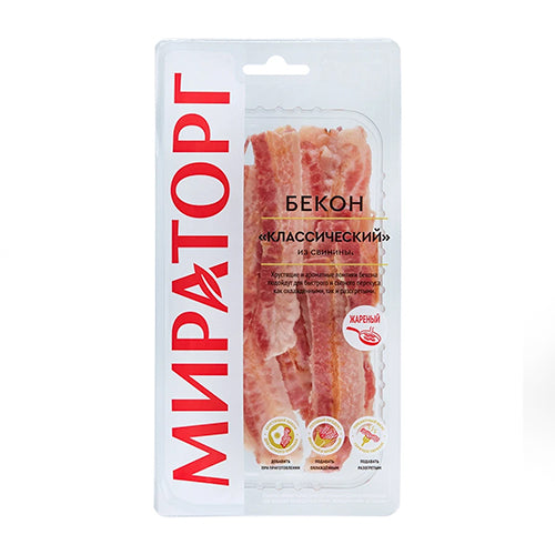 картинка Бекон "Классический" жареный из свинины. Мираторг 80г – Prostor.ae