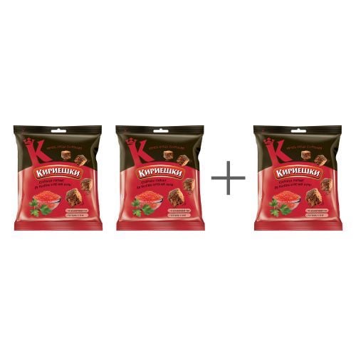 картинка Сухарики ржаные «Кириешки» со вкусом красной икры 3шт.х40гр. – Prostor.ae