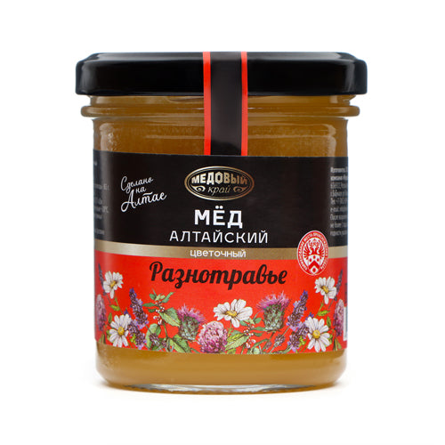 картинка Мёд Алтайский натуральный цветочный "Разнотравье". Медовый край 200г – Prostor.ae