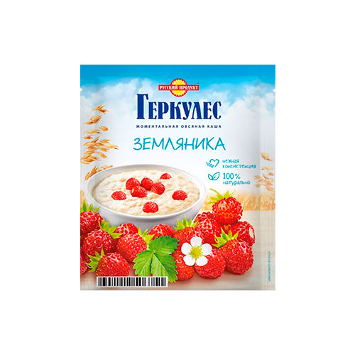 картинка Каша овсяная "Геркулес" со вкусом земляники. Русский продукт 35г – Prostor.ae