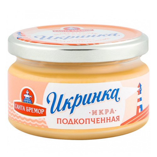 картинка Икорное рыбное изделие. Икра деликатесная "Икринка подкопченная" Санта Бремор 160г – Prostor.ae