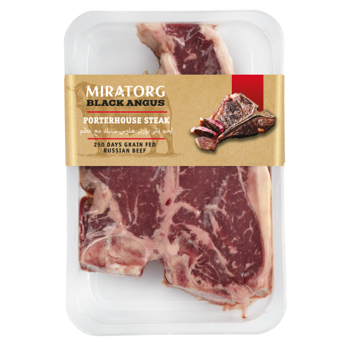 картинка Стейк Портерхаус Black Angus Choice (из мраморной говядины замороженный) Халяль "Мираторг" ~ 700г – Prostor.ae
