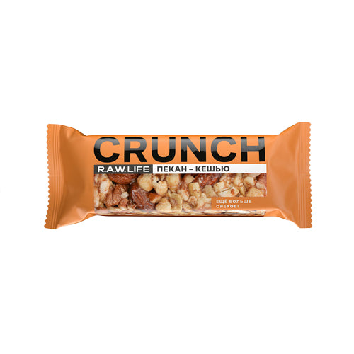 картинка Ореховый батончик "CRUNCH. Пекан-Кешью" без сахара. R.A.W. LIFE 30г – Prostor.ae