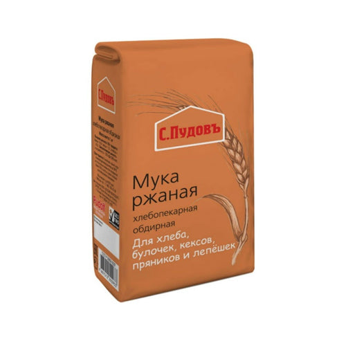 картинка Мука ржаная хлебопекарная "Обдирная". С.Пудовъ 1кг – Prostor.ae