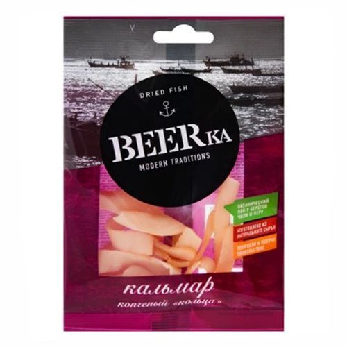 картинка Кальмар копченый "Кольца" Beerka 38гр – Prostor.ae
