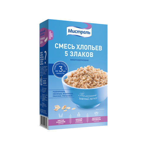 картинка Хлопья смесь 5 злаков. Мистраль 400г – Prostor.ae