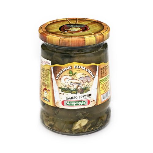 картинка Грибы соленые "Белые грузди" бочковые (без уксуса). Экопродукт 540г – Prostor.ae