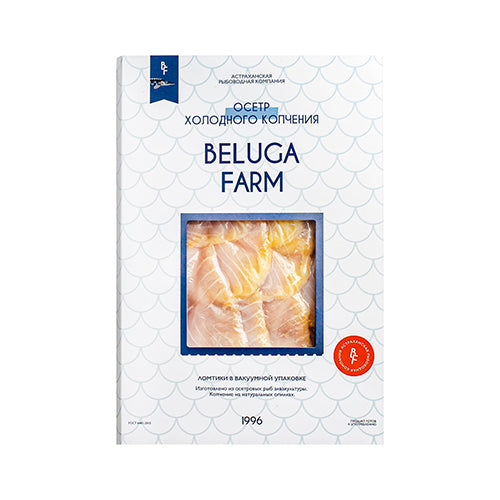 картинка Осетр холодного копчения. Beluga Farm 200г – Prostor.ae