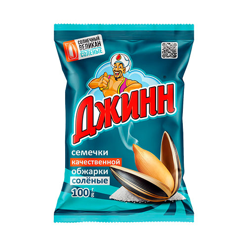 картинка Семечки подсолнечника полосатые жареные с морской солью. Джинн 100г – Prostor.ae