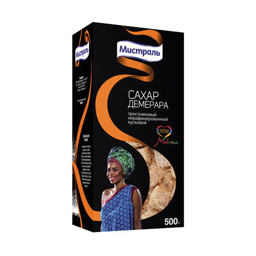 картинка Сахар тростниковый нерафинированный Демерара кусковой. Мистраль 500г – Prostor.ae