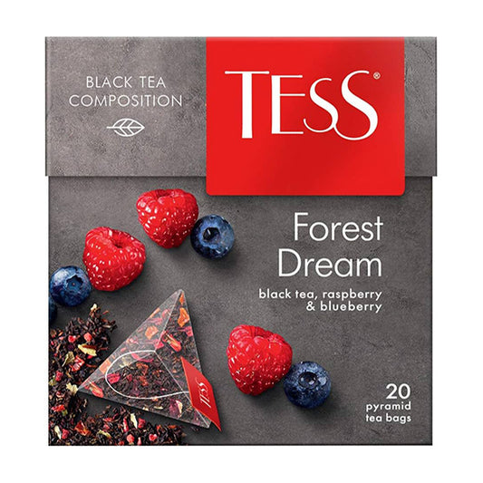 картинка Чай черный байховый с ароматом малины и черники "TESS Forest Dream" (20 пирамидок) 36г – Prostor.ae