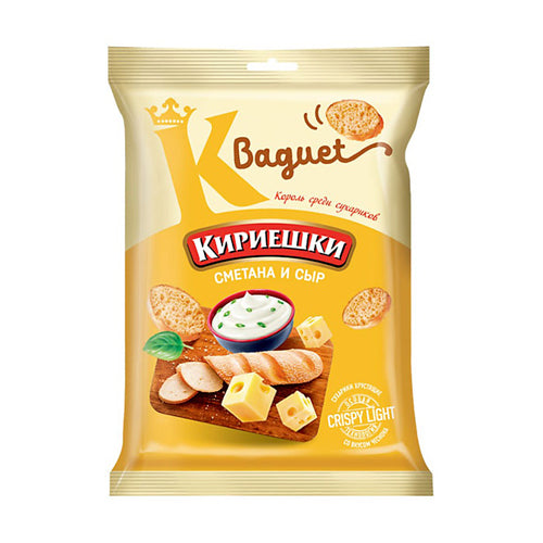 картинка Сухарики пшеничные «Кириешки» Багет со вкусом сметаны и сыра 50гр. – Prostor.ae