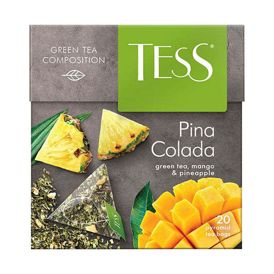 картинка Чай зелёный байховый с ароматом тропических фруктов "TESS Pina Colada" (20 пирамидок) 36г – Prostor.ae
