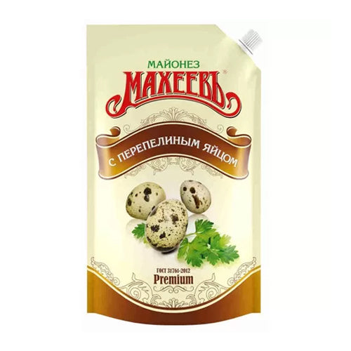 картинка Майонез с перепелинным яйцом ГОСТ 50,5%. Махеевъ 800г – Prostor.ae