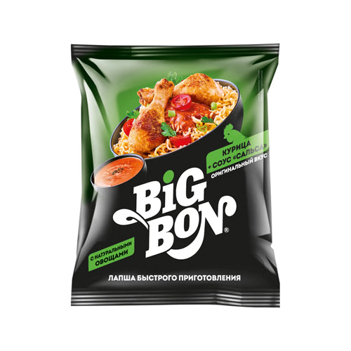 картинка Лапша быстрого приготовления "Big Bon" курица и соус сальса 75г – Prostor.ae