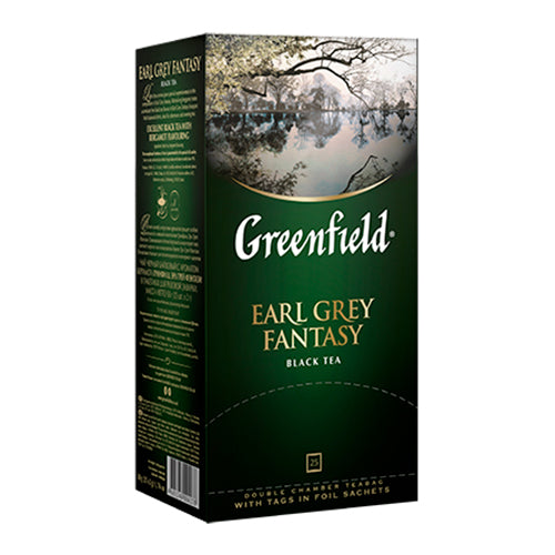 картинка Чай черный байховый с ароматом бергамота "Greenfield Earl Grey Fantasy" (25 пакетиков) 50г – Prostor.ae