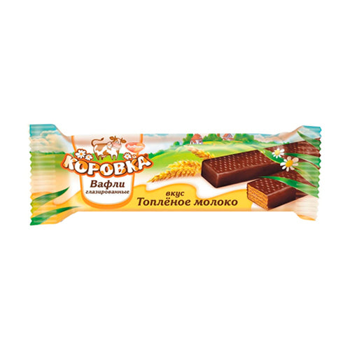 картинка Вафли "Коровка" глазированные со вкусом топленого молока. Рот-Фронт 50г – Prostor.ae