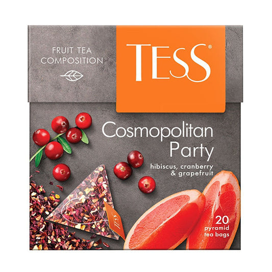 картинка Чайный напиток с ароматом гибискуса, клюквы и грейпфрута &quot;TESS Cosmopolitan Party&quot; (20 пирамидок) 40г – Prostor.ae