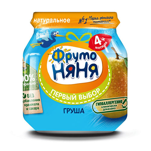 картинка Пюре из груши натуральное с 4 месяцев ФрутоНяня 100г – Prostor.ae