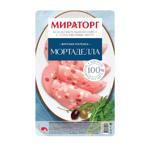 картинка Вареная колбаса "Мортаделла" нарезка. Мираторг 100г – Prostor.ae