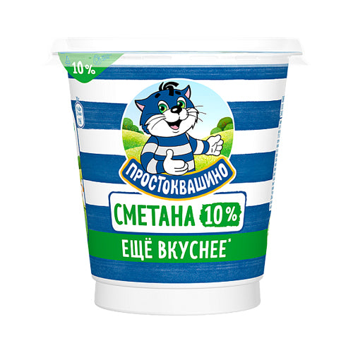 картинка Сметана 10%. Простоквашино 300г – Prostor.ae