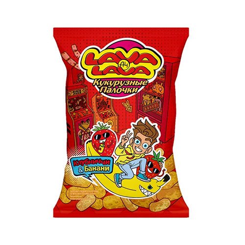 картинка Палочки кукурузные со вкусом клубника-банан. Lava Lava 50г – Prostor.ae