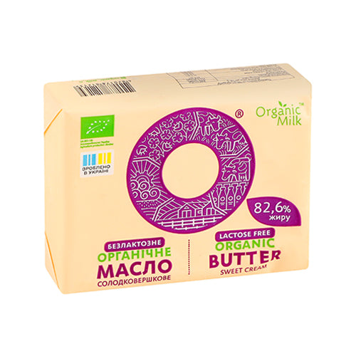картинка Масло органическое сладко-сливочное безлактозное 82,6%. Organic Milk 180г – Prostor.ae