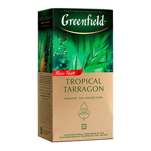 картинка Чай оолонг с добавлением чая зеленого (матча), яблоком, ананасом и ароматом тархуна "Greenfield Tropical Tarragon" (25 пакетиков) 37.5г – Prostor.ae