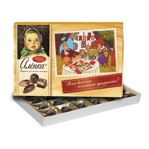 картинка Набор шоколадных конфет с начинкой "Алёнка" Красный Октябрь 185г – Prostor.ae