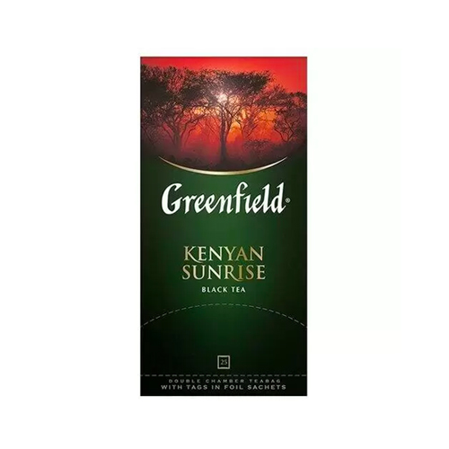картинка Чай черный байховый "Greenfield Kenyan Sunrise" (25 пакетиков) 50г. – Prostor.ae