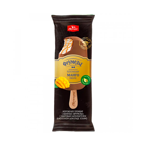 картинка Мороженое ванильное «Фрумелье» с начинкой из манго в эскимо из молочного шоколада "Свитлогорье" 80г – Prostor.ae