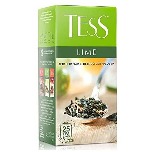картинка Чай зелёный байховый с ароматом лайма и растительными компонентами "TESS LIME" (25 пакетиков) 37,5г. – Prostor.ae