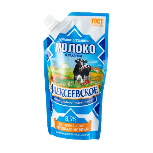 Цельное сгущённое молоко с сахаром "Алексеевское" ГОСТ 8,5% 270г